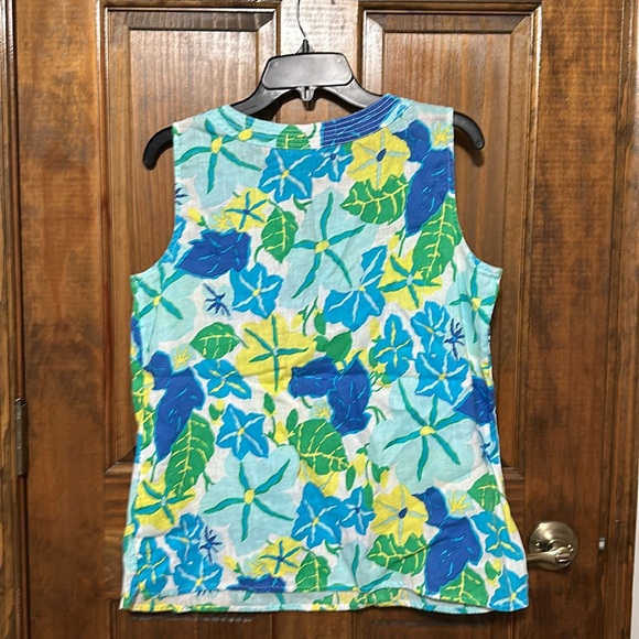 Talbots Sleeveless Top 100% Linen Size M - Picture 3 of 4